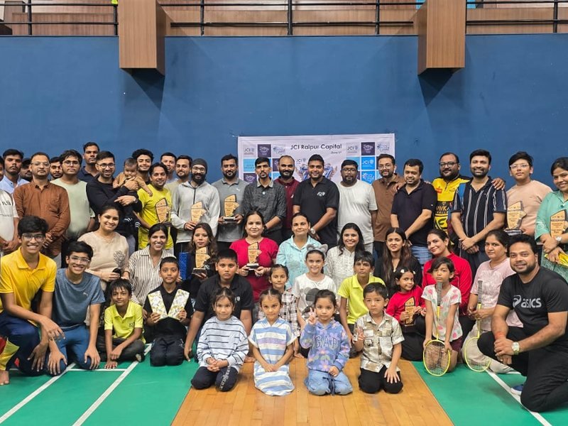 Badminton meet with trophies