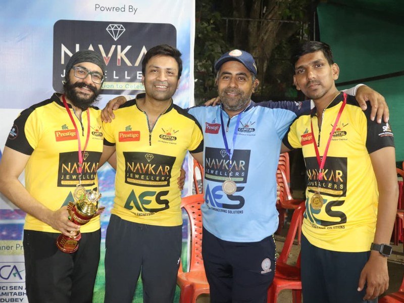 Cricket tournament winners with medals
